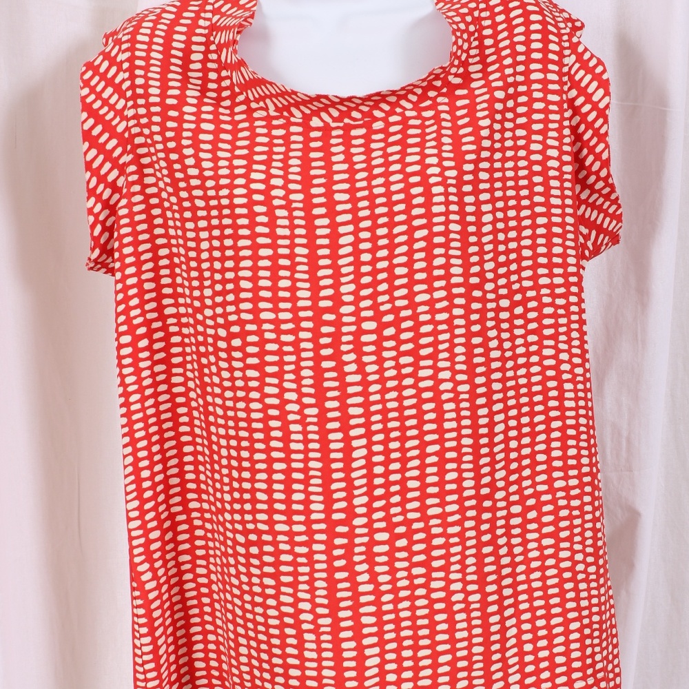 CAbi size medium orange/white sleeveless top